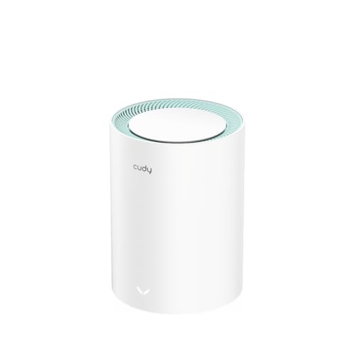 Cudy Dual Band AX1500 WiFi 6 Mesh Wi-Fi System, Replaces Routers and Extenders, Covers up to 1000 sq.ft., 3 Gigabit Ports per Unit, Supports Ethernet Backhaul, M1500 1-Pack