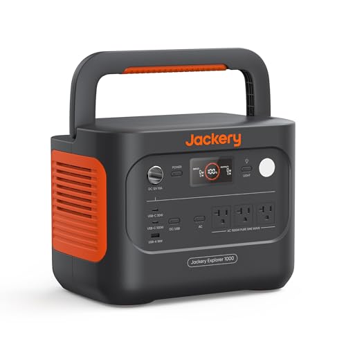 Jackery Explorer 1000 v2 Portable Power Station,1070Wh LiFePO4 Battery,1500W AC/100W