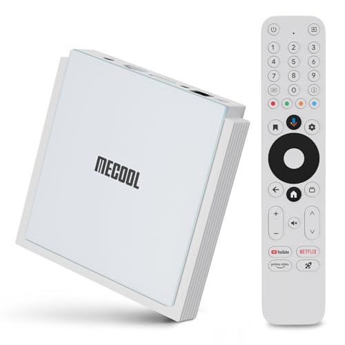 Android TV Box 11.0, MECOOL KM2 Plus Deluxe Smart TV Box 4GB 32GB Certification Netflix Google Assistant Dolby Atmos and Vision, Compatible with AV1 HDR 4K 2.4G 5.0G WiFi6 BT5.0 Amlogic S905X4