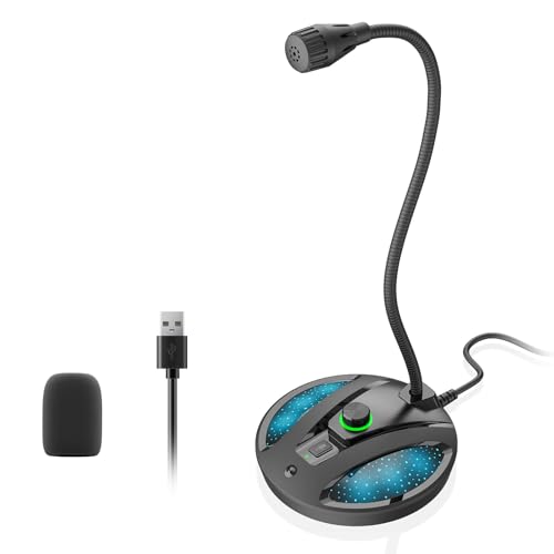 CMOCIIY USB Microphone for PC, Plug & Play Computer Mic