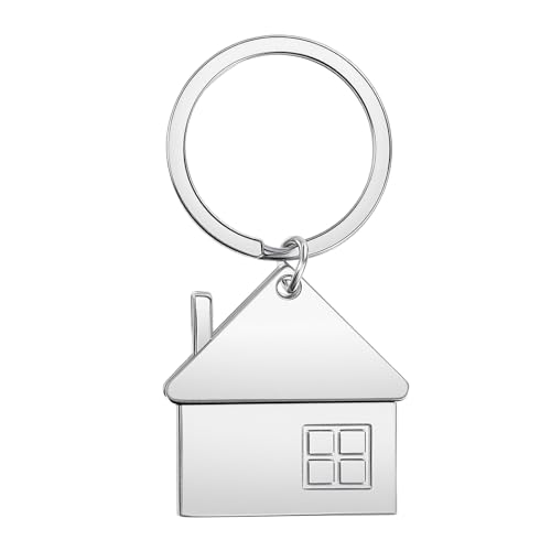 Exircy House Shaped Pendant Keychains, Cute Cartoon House with Window