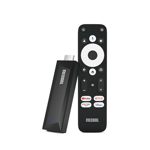 MECOOL Android 12.0 TV Stick 4K | Google TV Certified Streaming Device 2GB 8GB with AV1, 2.4G/5G WiFi, BT 5.0, Dolby Audio, Voice Remote & Chromecast Built-in