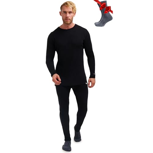 Merino.tech Merino Wool Base Layer Mens Set - Heavyweight, Midweight,