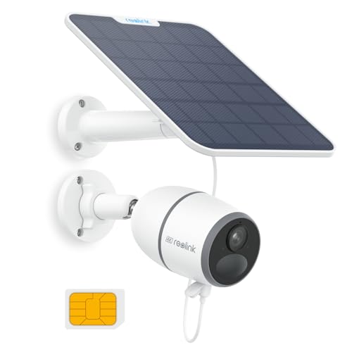 REOLINK 4K 3G/4G LTE Cellular Security Camera Outdoor, 8MP Wireless Solar Camera with Smart Detection & Accurate Alarms, Local & Cloud Storage, Removable Battery, Remote Access, Go Ultra+Solar Panel 2
