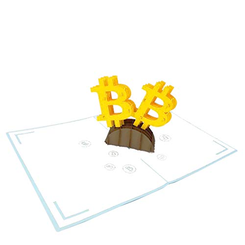 POP CARD EXPRESS Bitcoin Pop Up Card, 3D Pop Up Greeting Card - Birthday, Just Because, Congratulations, Celebration for son, daughter, girl, boy, husband, wife (Bitcoin Pop Up Card)