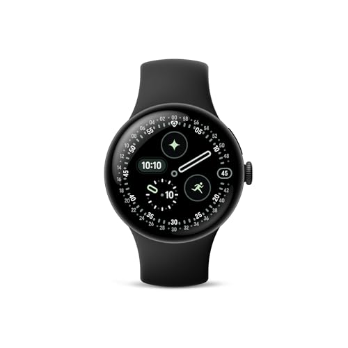 Google Pixel Watch 4 (41mm) - Android Smartwatch with Heart Rate and Sleep Tracking - 30-Hour Battery - Fitness Tracking - Google AI - Matte Black Aluminum Case - Obsidian Active Band - Wi-Fi