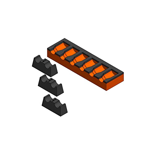3D Tool Trays MagAttach Socket Extension Organizers (3/8", Orange/Black)