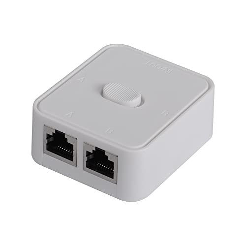 CERRXIAN Network Switch 2 Ports,RJ45 Network Key-Press Switch Splitter Selector