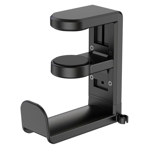 Rotating Headphone Stand with Clamp and Cable Organizer