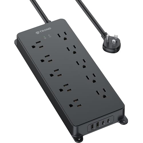 TROND Power Strip Surge Protector, 4000J, ETL Listed, 10 Widely
