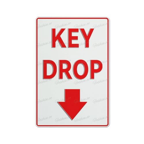 Key Drop Aluminum Sign Fade Resistant Easy Mounting Indoor/Outdoor Use
