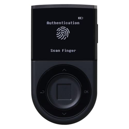 D'CENT Hardware Wallet – Biometric Cold Wallet for Crypto with Fingerprint Authentication | Secure Bluetooth Storage for Bitcoin, Ethereum, XRP, XDC, Solana, Stablecoins & More