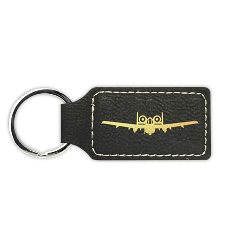RDW Front View A-10 Thunderbolt II Keychain Leatherette Rectangle -
