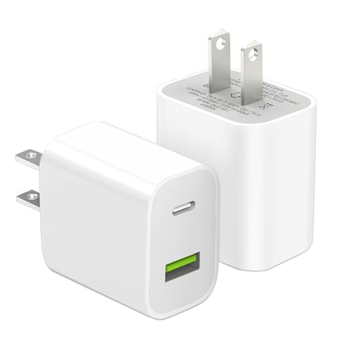 2 Pack USB C Charger Block, Dual Port Type C