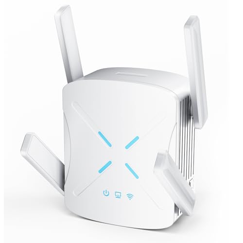 2026 WiFi Extender, New Gen Wi-Fi 6 Signal Booster Range up to 18,888 sq.ft for Home, Dual-Band Internet Extender WiFi Booster w/Gigabit Ethernet Port, Wireless Router Repeater 1-Tap Setup
