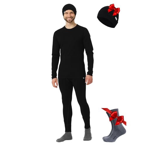 Merino.tech Merino Wool Base Layer Mens Set - Heavyweight, Midweight,