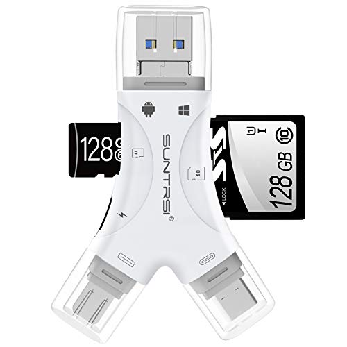 SD Card Reader for iPhone/ipad/Android/Mac/Computer/Camera,4 in1 Micro SD Card Reader