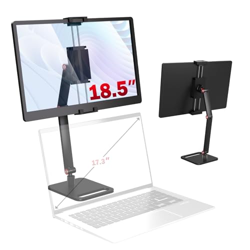 Hnfrwd Portable Monitor Stand Holder for 6-18.5 Inch,Universal Desktop Version Expandable Display Base Adjustable Portable Monitor Desktop Clamp,Long Stand,Tablet Stand ,Compatible with Larger Sizes