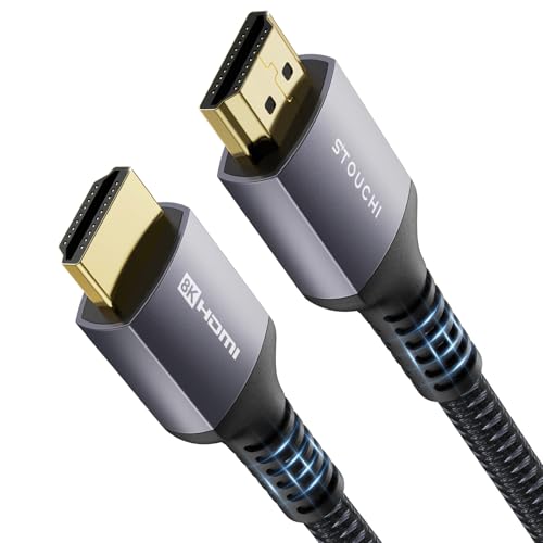 Stouchi 8K HDMI Cable for Soundbar 5FT, Ultra High Speed 48Gbps HDMI 2.1a Cord with eARC and ARC, 4K@120Hz 8K@60Hz, Compatible with PS5, Apple TV 4K, Roku, Dolby Atmos, and DTS:X
