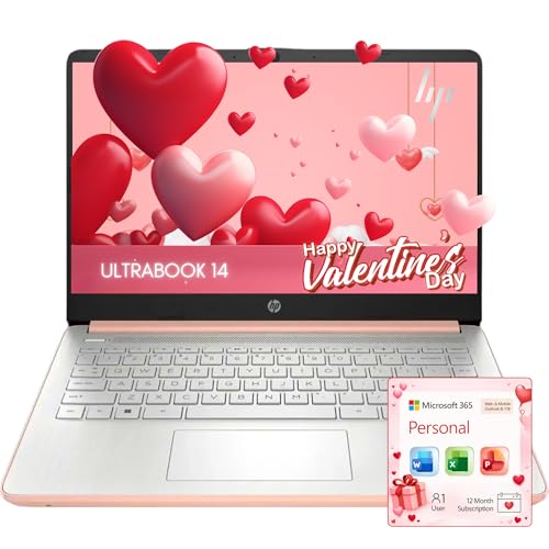 HP Rose Gold Ultrabook Laptop with Microsoft Office 365, Intel