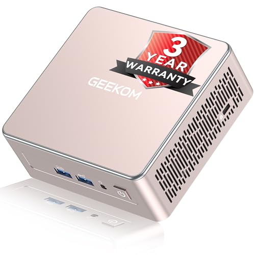 GEEKOM A5 Mini PC with AMD Ryzen 5 7430U, 3-Year Coverage, 16GB RAM(Upgradable, Not LPDDR)&512GB M.2 NVMe SSD, Windows 11 Pro Desktop Computer Support 8K/Wi-Fi 6/BT 5.2/USB 3.2/SD Slot/6x USB