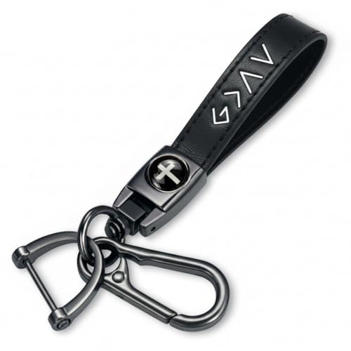 TLOEP Christian Cross Leather Keychain – God Is Greater Than