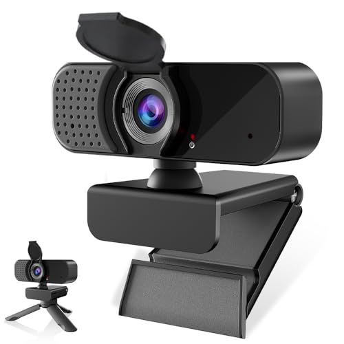 Kemeiv 1080P Webcam Microphone and Physical Privacy Cover Computer Webcam,