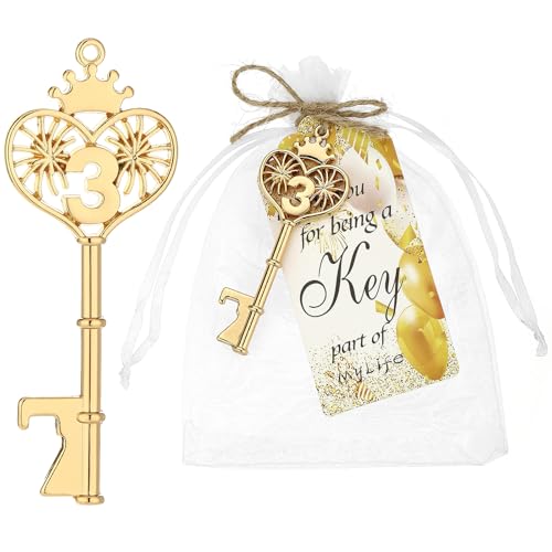 24pcs Gold Key Bottle Opener 3 Years Old Birthday Party