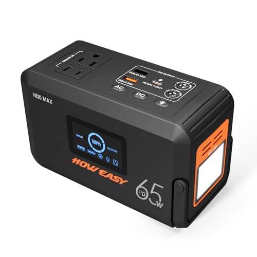 HOWEASY Portable Power Station,135W(270W Peak) Solar Generator,Power Bank with AC