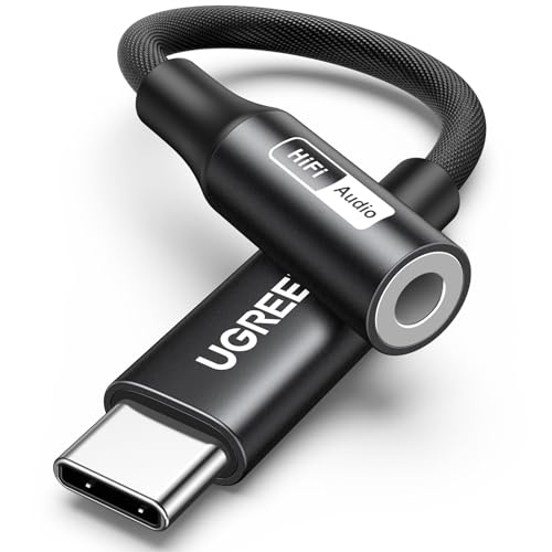 UGREEN USB C to 3.5mm Audio Adapter, Hi-Res 32bit/384KHz USB C to Aux Dongle HiFi Headphone Jack Cable Cord Compatible with iPhone 17 16 15 Pro Max, Samsung Galaxy S26 Ultra, Pixel 9, iPad Air Mini