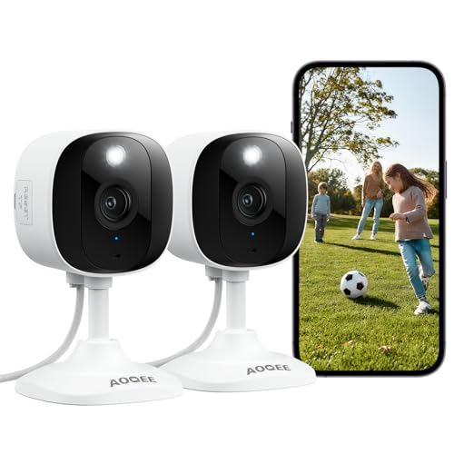 AOQEE 2K Cameras for Home Security-Outdoor/Indoor Camera for Dog/Cat/Pet/Nanny/Baby, Color