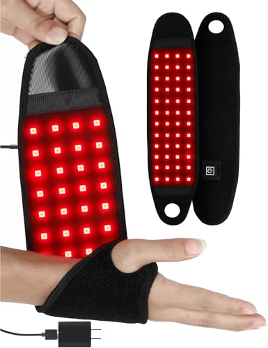 supersred Red Light Therapy Therawrap for Carpal Tunnel, 660nm 850nm Infrared Light LED Therapy for Wrist,Body, Hand,Arm,Neck,Ankle,144 Chips Flexible Wristband for Stiffness Relief Personal Care