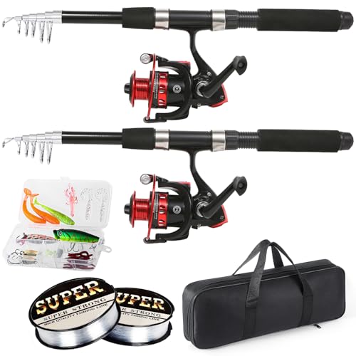 Tripquips Fishing Rod, 6.9ft 2Pcs Telescopic Fishing Rods Set, Carbon