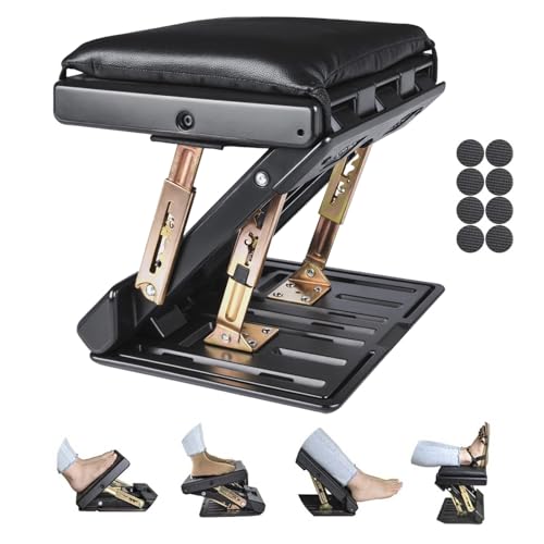 Adjustable Ergonomic Under-Desk Footrest with Removable Pad