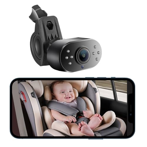 GreenYi WiFi Car Baby Camera with IR LEDs, Wireless to Monitor 720P HD Carseat Camera for iPhone iPad Android Smartphones Tablets
