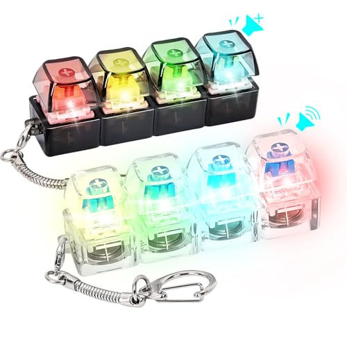2 Pcs Keyboard Fidget Toy, Loud & Silent Fidget Keychain