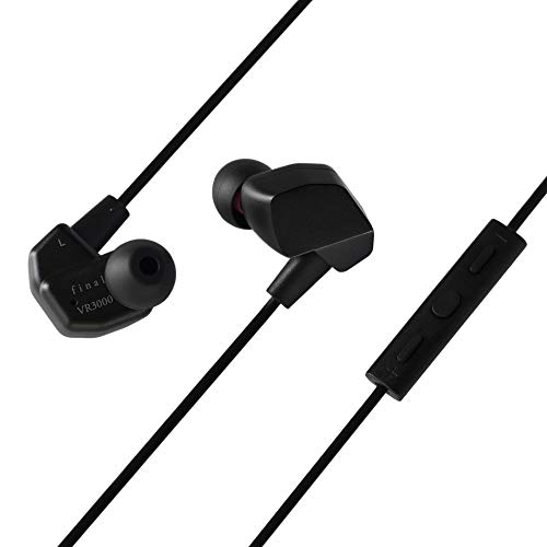Final VR3000 Gaming Earphones for Immersive Spacious Experience - Open World Adventure, Virtual Reality & Spatial Environments - in-Line Microphone and Controls - Black