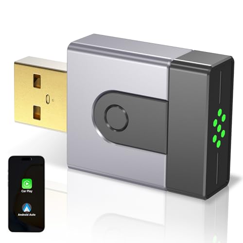 2-in-1 Mini Wireless CarPlay Adapter for Apple CarPlay & Android