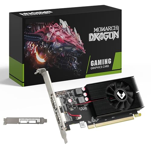 MOUGOL AMD Radeon R5 230 Low Profile Graphics Card with 2G 64Bit GDDR3 Memory Equip with PCI Express*16 2*HDMI Video Card for Office Working Compatible with Windows 10/8/7/RHEL/Ubuntu/Linux (Black)