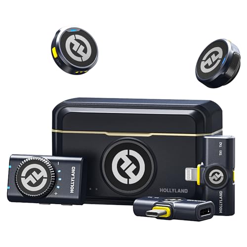 Hollyland Lark M2 Wireless Microphone for iPhone/Camera/Android/PC, 48kHz/24-bit High Fidelity