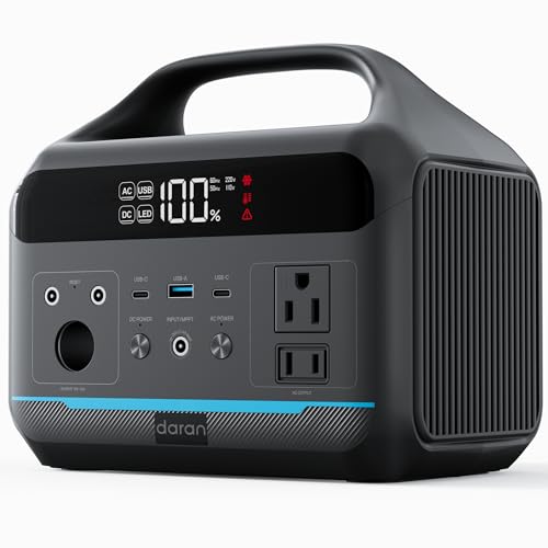 DARAN Portable Power Station 600W(1200W Surge) - 288Wh(90,000mAh) Solar Generator