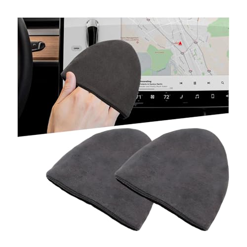 Ohleats Car Screen Cleaner, 4.72×3.93" Microfiber Auto Screen Cleaning Pad, Foldable Touch Screen Cleaner Cloth for Vehicle Dashboard LCD Display, Interior Car Accessories (Triangle, 2PCS)