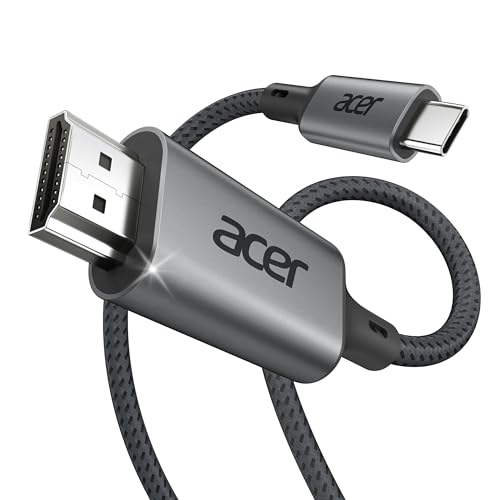 acer USB C to HDMI Cable for Home Office 6.6FT (4K@60Hz), Thunderbolt 4/3 Compatible, High-Speed Type C to HDMI 2.0 Braided Cord for MacBook Neo, iPhone 17/16 Pro/Max, iPad Pro, Galaxy S25, Surface