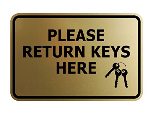 Signs ByLITA Classic Framed Please Return Keys Here Sign (Brushed
