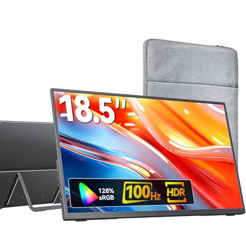 Portable 18.5 FHD Monitor with HDMI USB-C Speakers