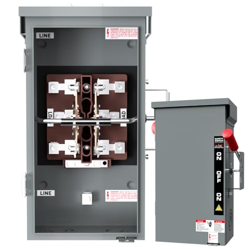POOAMY 200A Manual Generator Transfer Switch,120/240 Volt, 48000W Heavy Duty