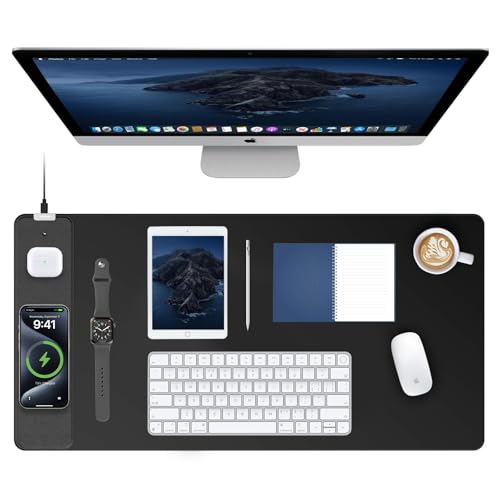 TopMade Wireless Charging Gaming Desk Pad (Black)