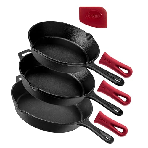 Cuisinel Cast Iron Skillet Set - 8" + 10" +