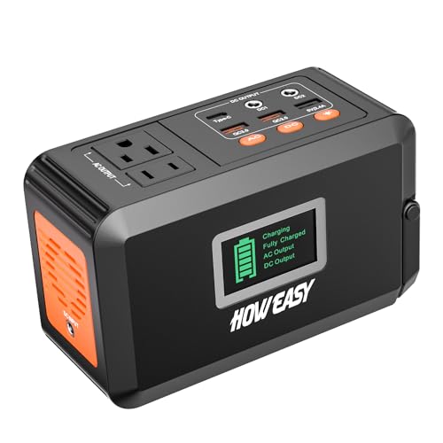 HOWEASY Portable Power Station,120W(240W Peak) Solar Generator,88Wh Lithium Battery Power