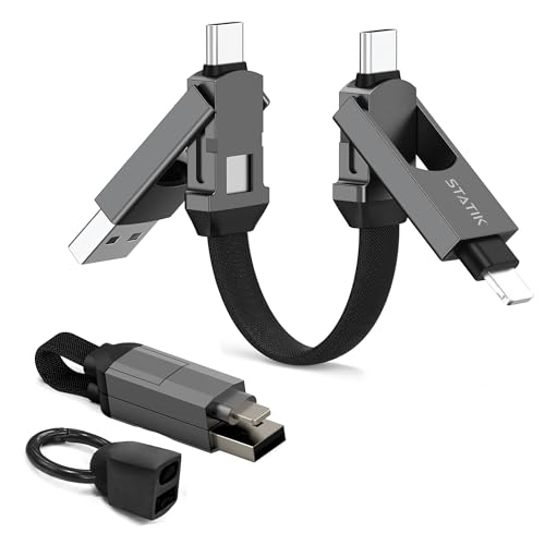 Statik HexCharge Keychain Charger Cable - Portable 4 in 1